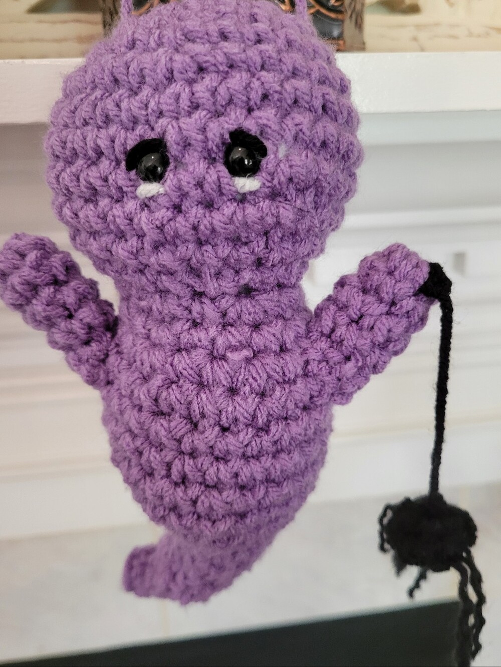 Halloween Ghost Dangler Purple W/ Spider Spooky Decoration BUNDLE Few ornaments